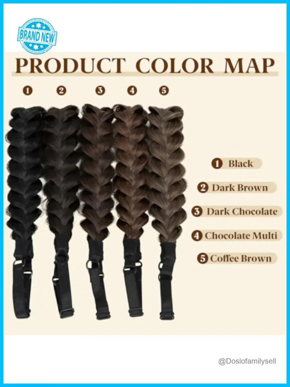 2PCs Braided Headbands Women Handmade Elastic Stretch Hair Hoops Accessories